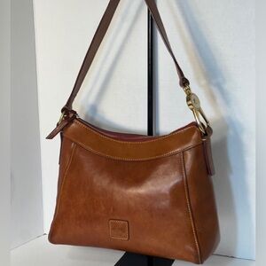 Vintage Dooney & Bourke Tan Leather Hobo Bag     RARE!